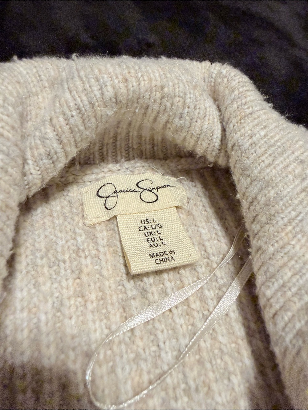 Jessica Simpson Cream Ribbed Button-Front Cardigan - Picture 3 of 7